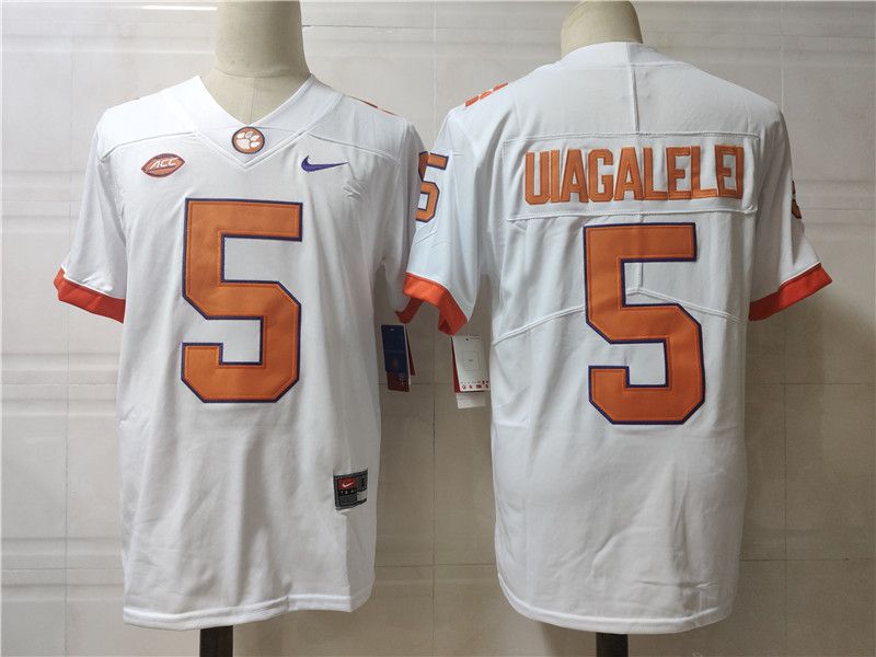 Men Clemson Tigers 5 Uiagalelei White Nike 2025 NCAA Jersey